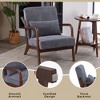 HOMEFUN Mid Century Modern Upholstered  PU Leather Wooden Frame Accent Armchair with Pillow and Cushion - 4 of 4