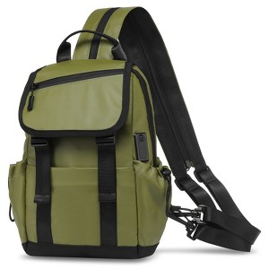 Unique Bargains Lightweight Waterpoof Convertible Sling Bag with USB Charge Port - 1 of 4