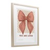 Stupell Industries Coral Bow You Are Loved Framed Print Under Glass Art, Brown, 13" x 16" - 2 of 4