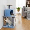 Costway 31.5” Cute Modern Cat Tree with Condo Top Perch Jute Scratching Posts Hanging Toy Blue/Purple - 4 of 4