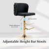 QingMoon Swivel Bar Stools, Adjustable Seat Height Counter Chairs Set of 2 with Footrest, PU Upholstered and Rivet Decoration for Pub, Kitchen Island - 3 of 4
