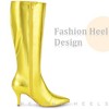 Perphy Women's Pointy Toe Stiletto Heels Knee High Boots - 4 of 4