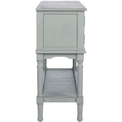 Distressed Gray Wood and Metal Hallway Table with Storage