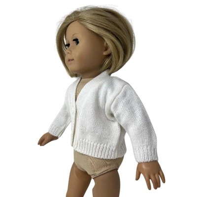 Детские кардиганы Doll Clothes Superstore White Knit Cardigan Sweater for 18 Inch Dolls — фото 3