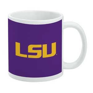 LSU Logo on Purple Ceramic Coffee Mug Novelty Gift Mugs for Coffee Tea and Hot Drinks 11oz White - 1 of 4