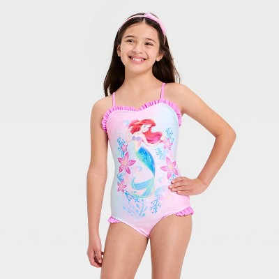 Disney Girls' The Little Mermaid 2pc Swimsuit Set - Pink 5-6 — фото 3