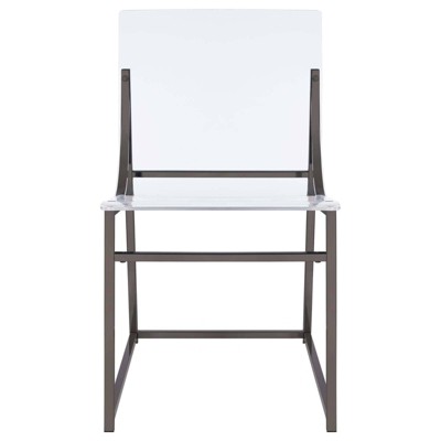 Adino Clear Acrylic and Black Nickel Side Chairs Set of 2