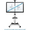 Mount-It! Mobile TV Stand for Flat Screen Televisions | Height Adjustable Rolling TV Cart for 32 - 70 Inch Screens | 110 Lbs. Capacity - 3 of 4
