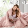 3Pcs Comforter set Diamond-Pattern Quilted Top Comforter for All Seasons Pre-Washed Bedding Set, Lightweight Solid Bed Comforter Sets, Blush, King/Cal - 3 of 4