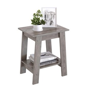 2-Tier Side Table with Storage Shelf, Small End Table/Nightstand for Living Room, Bedroom, Entryway, Farmhouse Style - 1 of 4