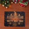 Unique Bargains Christmas Place Mats Linen Black Gold Tone 13"x17.7" 2 Pcs - 2 of 4