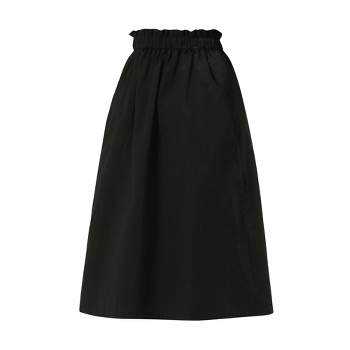 Allegra K Women's Casual Elastic Waist Peasant A-Line Midi Skirts with Pockets