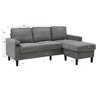 Racxily 3-seat L Shape sofa with storage ottoman for living room, Upholstered sectional Couch, L Shaped combo Sofas with a footrest, Gray - 3 of 4