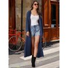 cheibear Women's Zip Up Sweatshirt Robe Hooded Long House Coat Bathrobe Fall Winter - 2 of 4
