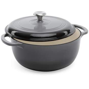  SAVEUR SELECTS Enameled Cast Iron 6-Quart Oval Roaster with  Stainless Steel Lid, Classic Blue, Voyage Series