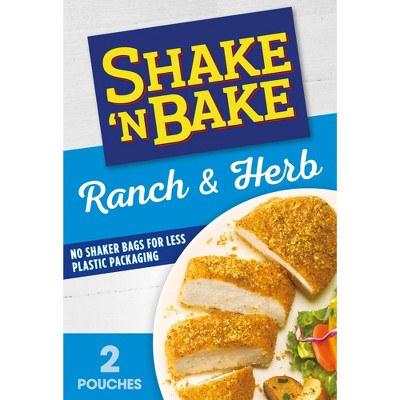 Shake 'N Bake Ranch & Herb Seasoned Coating Mix, 4.75 oz Box, 2 ct Packets, Pack of 4