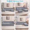 Mjkone Oversized Modular Sectional Sofa, U/L-Shaped Couch with Deep Seat, Ottoman, Convertible Modern Linen Sleeper Sofa Bed - 4 of 4