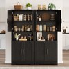 70 Inch Tall Kitchen Pantry Cabinet, Freestanding Storage Cabinet with 4 Doors and Adjustable Shelves, Utility Hutch Cupboard - 2 of 4