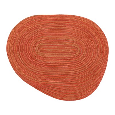 REGALWOVEN Polyester Oval Farmhouse Dining Kitchen Placemat 6 Pcs