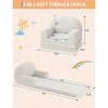 Kids Couch, 2-in-1 Convertible Toddler Sofa Chair, Soft Fold Out Couch Lounger - 2 of 4
