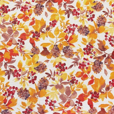 Autumn Leaves Quilted Cotton Table Runner in Warm Fall Colors