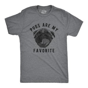 Mens Pugs Are My Favorite T Shirt Funny Pet Cute Puppy Lovers Tee For Guys - Crazy Dog Men's T Shirt - 1 of 4