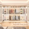 Aheaplus Set of 2 Closet Storage Organizer with Hanging Rods and Drawers, Walk-in Closet System with Adjustable Shelves and Shoe Rack - 4 of 4