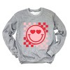 Simply Sage Market S.W.Smiley Checkered Heart Eyes Smiley Sweatshirt - 3 of 4