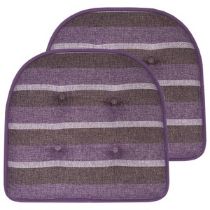 Bradford Striped U Shaped Memory Foam 17" x 16" Chair Cushion by Sweet Home Collection® - 1 of 4