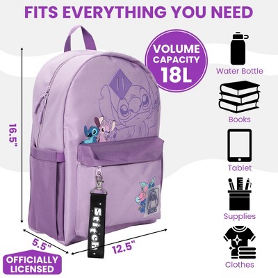 Lilo & Stitch Line Art 16.5” Adult Lavender Backpack — фото 3