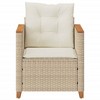 vidaXL Patio Chair with Cushions Beige Poly Rattan - 4 of 4
