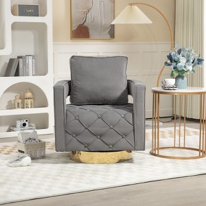 NicBex Swivel Accent Chair Modern Accent Chair with Pillow, Velvet Armchair Side Chair with Tufted Button for Living Room, Bedroom, Office - 1 of 4