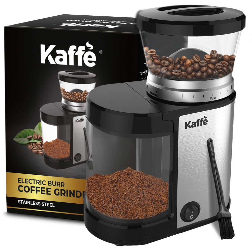 Electric Coffee Burr Grinder - 5.5oz - Stainless Steel (Cleaning Brush Included)