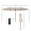 15ft Patio Umbrella Double-Sided Outdoor Market Extra Large Umbrella with Crank Handle for Deck, Lawn and Pool - 3 of 4