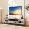 Tangkula Farmhouse TV Stand for TVs up to 80" Entertainment Center with 2 Drawers & 2 CabinetsWooden TV Cabinet - 3 of 4