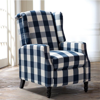 Buffalo plaid recliner outlet chair