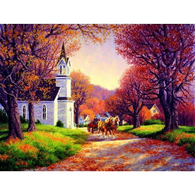 Sunsout Road by the Church 500 pc   Jigsaw Puzzle 62809
