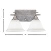 Toltec Lighting Uptowne 2 - Light Vanity in  Aged Silver with 7" White Muslin Shade - 2 of 2