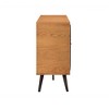 Coco Dresser Rustic Oak/Brown - Armen Living: Modern Storage, Faux Leather Detail, Soft Close - 4 of 4