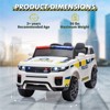 Jojoka 12V Electric Ride On Police Car for Kids, Remote Control, Flashing Lights, Megaphone, Spring Suspension, Handle - 2 of 4