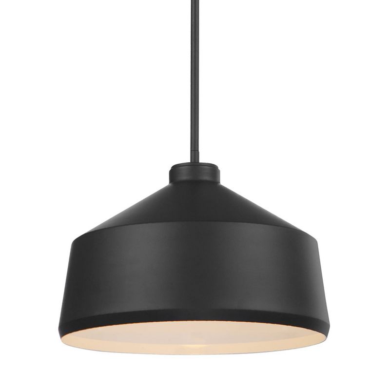 Uttermost Matte Black Pendant Lighting 14" Wide Industrial Dome Shade Fixture Dining Room House Entryway Bedroom Kitchen Island, 1 of 2