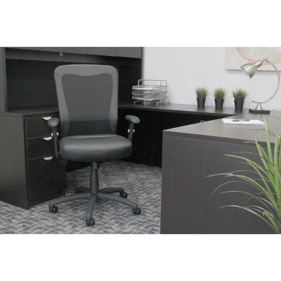 Black Mesh and Leather High Back Ergonomic Executive Chair
