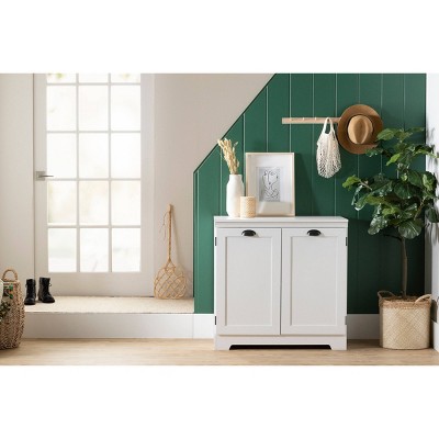 White Farmhouse 2-Door Accent Cabinet with Adjustable Shelving
