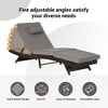 Outdoor Chaise Lounge Chair Set of 2, Wicker Reclining Lounge with Adjustable Backrest & Cushion, Sunbathing Chair for Patio Pool Garden - 4 of 4