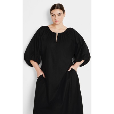 Women's Plus Size Midi Jamie Dress - black | CITY CHIC