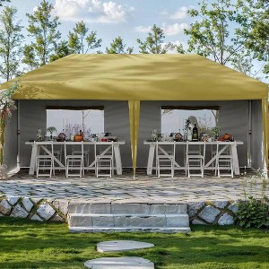 GustoWave 10'x20' Portable Pop-Up Canopy Tent with 4 Sidewalls for Outdoor Events, Camping - 1 of 4