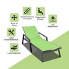 LeisureMod Marlin Patio Sling Chaise Lounge Chair With Arms in Black Aluminum - 3 of 4