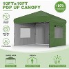 10x10 Pop Up Canopy Tent with 3 Sidewall, Heavy Duty Outdoor Instant Canopy, 3 Adjustable Heights - 2 of 4