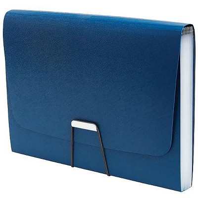 Staples Plastic 13-Pocket Reinforced Expanding Folder Letter Size Blue TR52014/52014