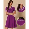 INSPIRE CHIC Women's Elegant Ruffled Peter Pan Collar Dresses - 2 of 4